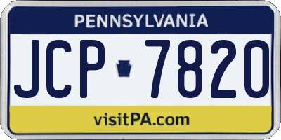 PA license plate JCP7820