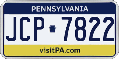 PA license plate JCP7822