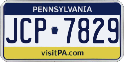 PA license plate JCP7829