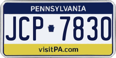 PA license plate JCP7830