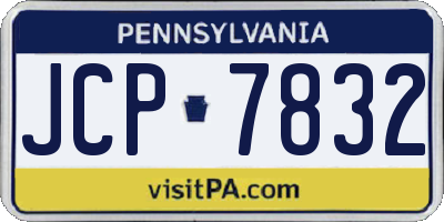 PA license plate JCP7832