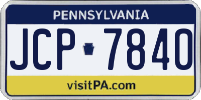 PA license plate JCP7840