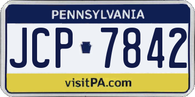 PA license plate JCP7842