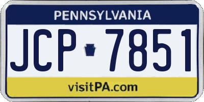 PA license plate JCP7851