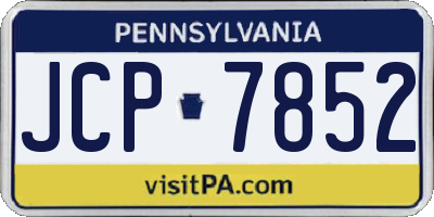 PA license plate JCP7852