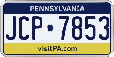 PA license plate JCP7853