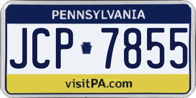 PA license plate JCP7855