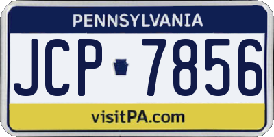 PA license plate JCP7856