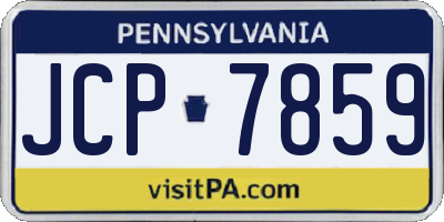 PA license plate JCP7859