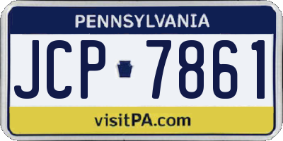 PA license plate JCP7861