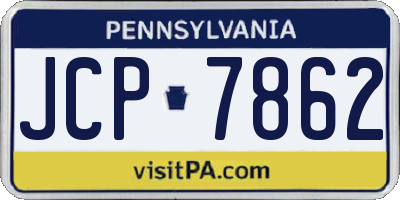 PA license plate JCP7862