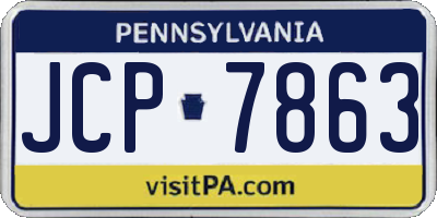 PA license plate JCP7863