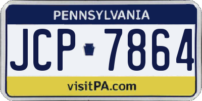 PA license plate JCP7864
