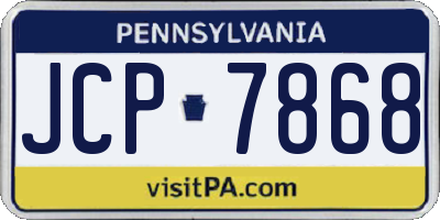 PA license plate JCP7868
