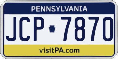 PA license plate JCP7870