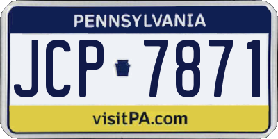 PA license plate JCP7871