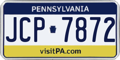 PA license plate JCP7872