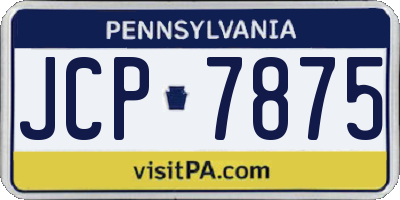 PA license plate JCP7875