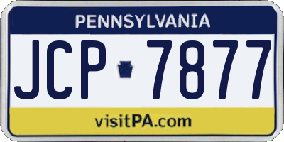 PA license plate JCP7877
