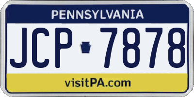 PA license plate JCP7878