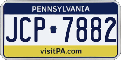 PA license plate JCP7882