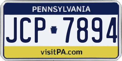 PA license plate JCP7894