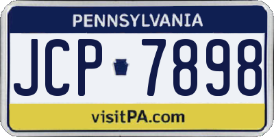 PA license plate JCP7898