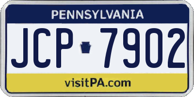PA license plate JCP7902