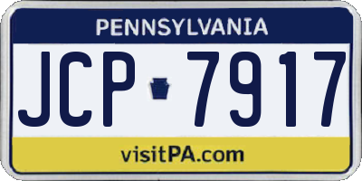 PA license plate JCP7917