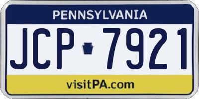 PA license plate JCP7921