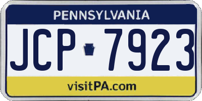 PA license plate JCP7923