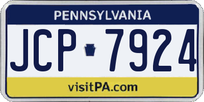 PA license plate JCP7924