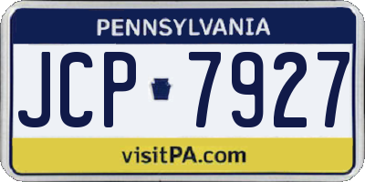 PA license plate JCP7927