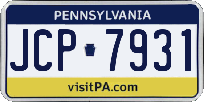 PA license plate JCP7931