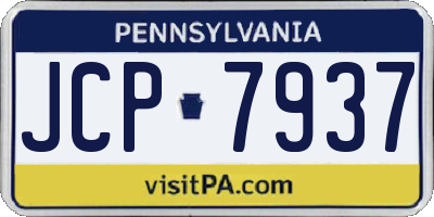 PA license plate JCP7937