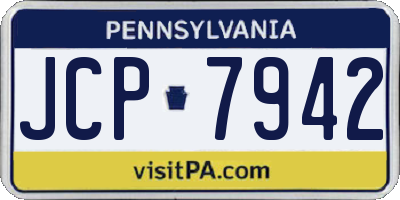 PA license plate JCP7942