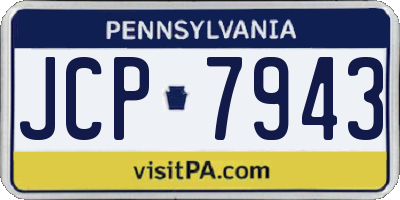 PA license plate JCP7943