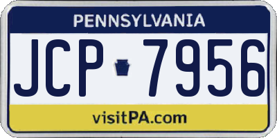 PA license plate JCP7956