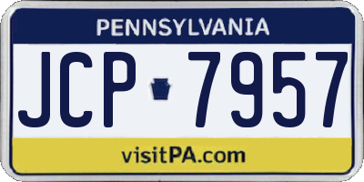 PA license plate JCP7957
