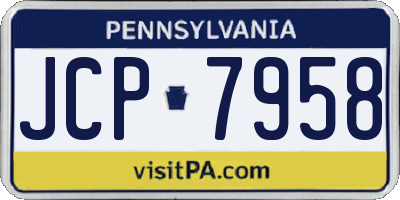 PA license plate JCP7958