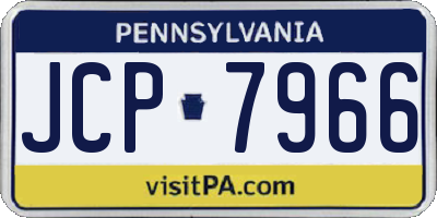 PA license plate JCP7966