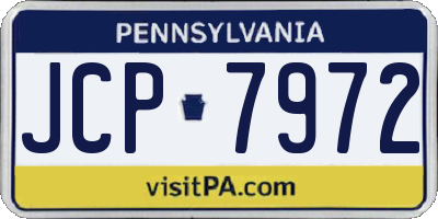PA license plate JCP7972
