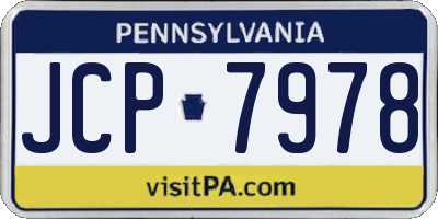 PA license plate JCP7978