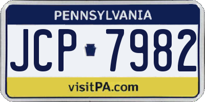 PA license plate JCP7982