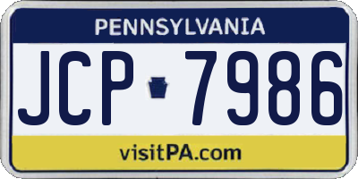 PA license plate JCP7986