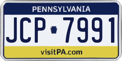 PA license plate JCP7991