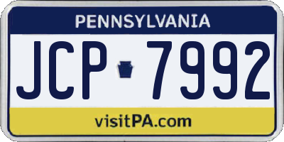 PA license plate JCP7992