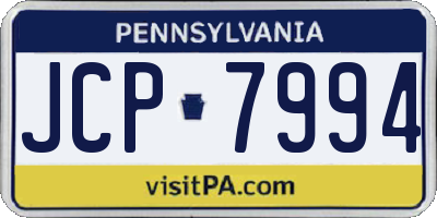 PA license plate JCP7994