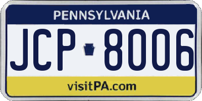 PA license plate JCP8006