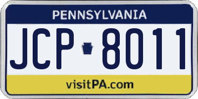 PA license plate JCP8011